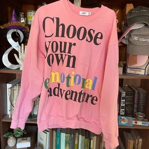 Mayfair group pink emotional adventure sweatshirt sz one size